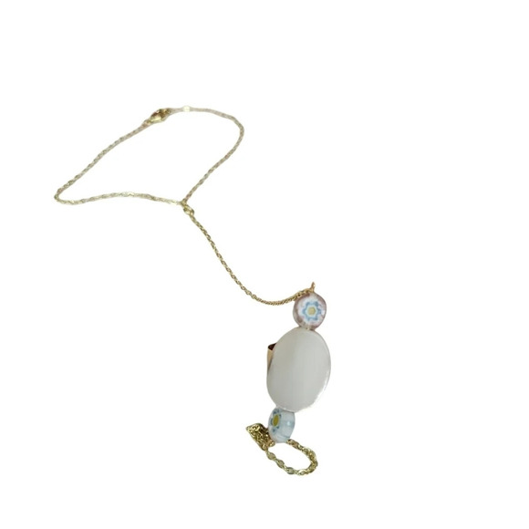 Mother of Pearl Real 18K Gold Plated Stainless Steel Cabochon Finger Ring - Picture 1 of 4